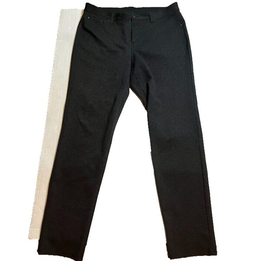 Chico’s Dressy Pants L Gray Jean Style Business Casual Normcore Stretch Trousers